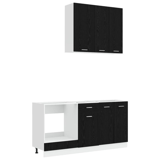 Kitchen Unit LYON 5 pcs Black Oak Engineered Wood Kitchen Unit LYON 5 pcs Black Oak Engineered Wood