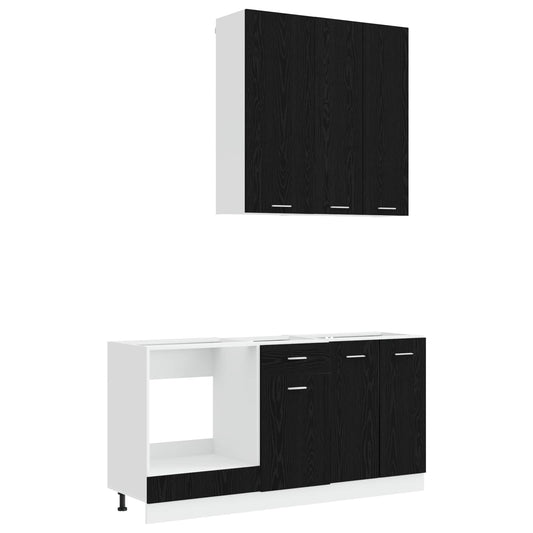 Kitchen Unit LYON 5 pcs Black Oak Engineered Wood Kitchen Unit LYON 5 pcs Black Oak Engineered Wood