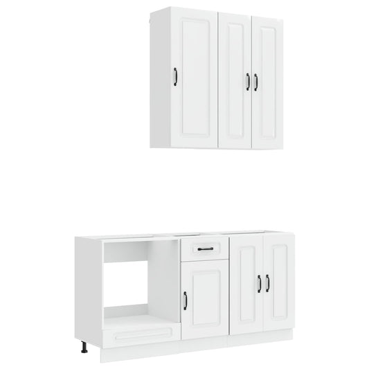 Kitchen Unit KALMAR 5 pcs High Gloss White Engineered Wood Kitchen Unit KALMAR 5 pcs High Gloss White Engineered Wood