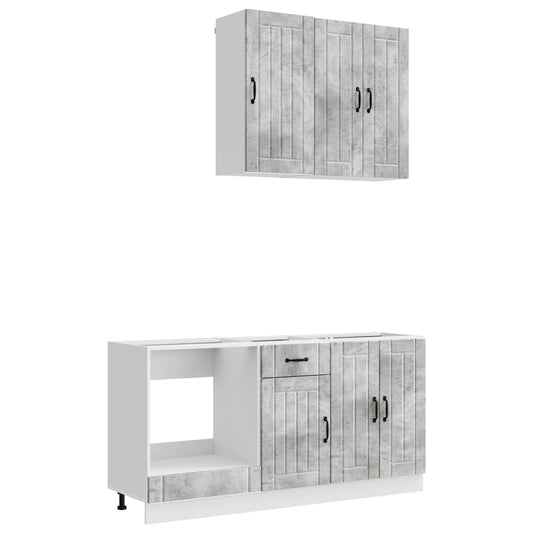 Kitchen Unit LUCCA 5 pcs Concrete Grey Engineered Wood Kitchen Unit LUCCA 5 pcs Concrete Grey Engineered Wood