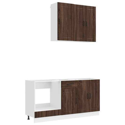 Kitchen Unit LUCCA 5 pcs Brown Oak Engineered Wood Kitchen Unit LUCCA 5 pcs Brown Oak Engineered Wood