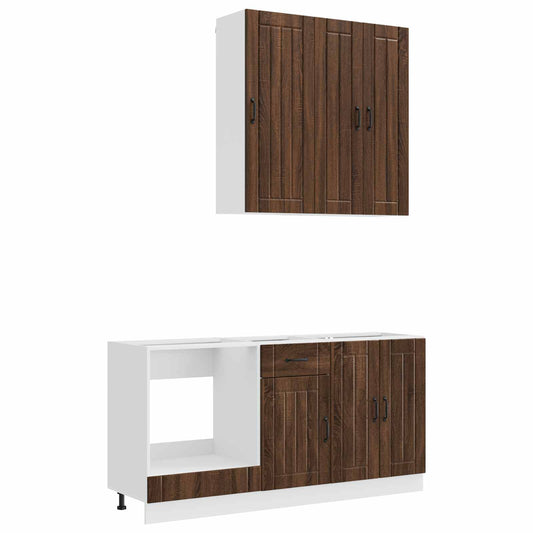 Kitchen Unit LUCCA 5 pcs Brown Oak Engineered Wood Kitchen Unit LUCCA 5 pcs Brown Oak Engineered Wood