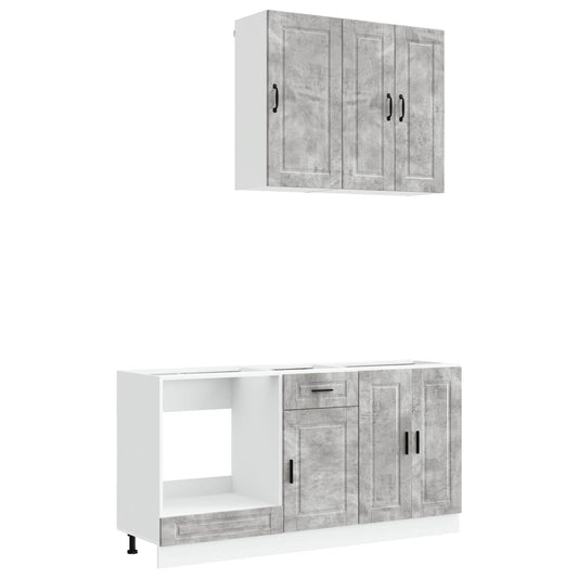 Kitchen Unit PORTO 5 pcs Concrete Grey Engineered Wood Kitchen Unit PORTO 5 pcs Concrete Grey Engineered Wood