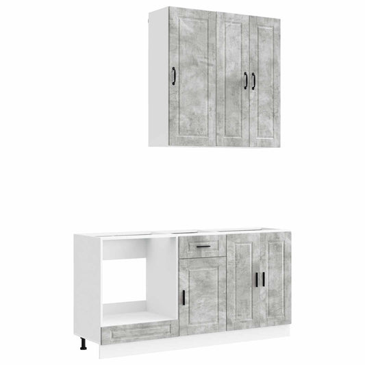 Kitchen Unit PORTO 5 pcs Concrete Grey Engineered Wood Kitchen Unit PORTO 5 pcs Concrete Grey Engineered Wood