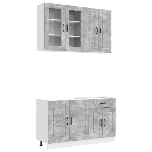 Kitchen Unit KALMAR 4 pcs Concrete Grey Engineered Wood Kitchen Unit KALMAR 4 pcs Concrete Grey Engineered Wood