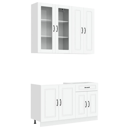 Kitchen Unit KALMAR 4 pcs White Engineered Wood Kitchen Unit KALMAR 4 pcs White Engineered Wood