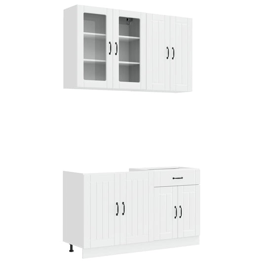 Kitchen Unit LUCCA 4 pcs High Gloss White Engineered Wood Kitchen Unit LUCCA 4 pcs High Gloss White Engineered Wood