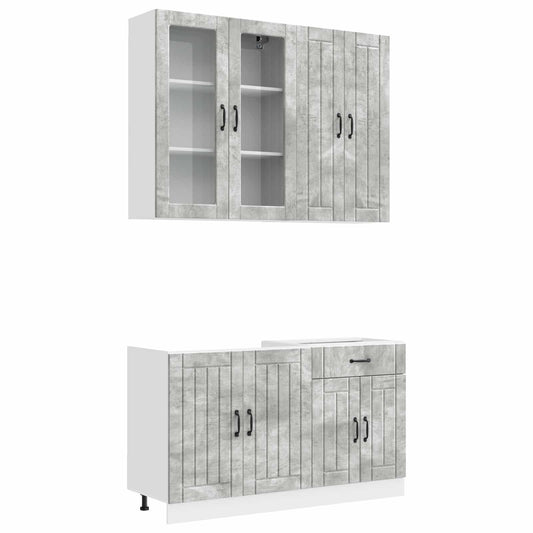 Kitchen Unit LUCCA 4 pcs Concrete Grey Engineered Wood Kitchen Unit LUCCA 4 pcs Concrete Grey Engineered Wood