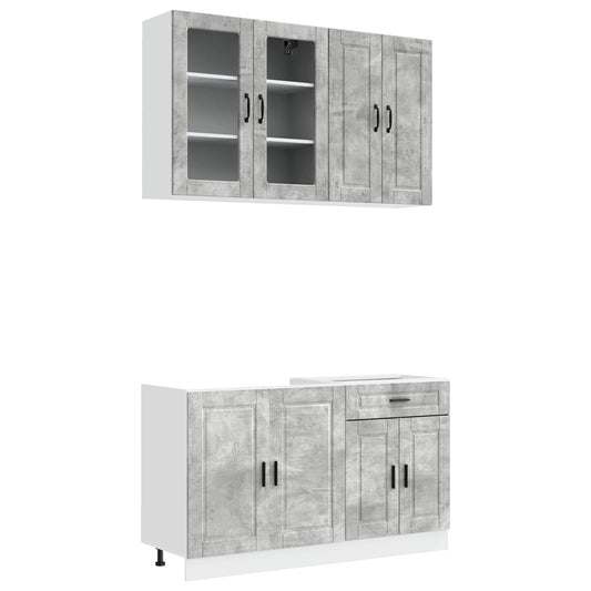 Kitchen Unit PORTO 4 pcs Concrete Grey Engineered Wood Kitchen Unit PORTO 4 pcs Concrete Grey Engineered Wood