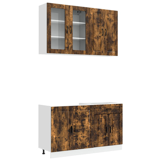Kitchen Unit PORTO 4 pcs Smoked Oak Engineered Wood Kitchen Unit PORTO 4 pcs Smoked Oak Engineered Wood