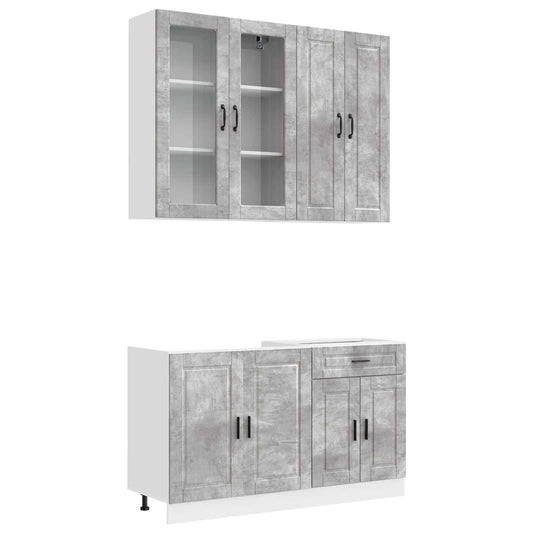 Kitchen Unit PORTO 4 pcs Concrete Grey Engineered Wood Kitchen Unit PORTO 4 pcs Concrete Grey Engineered Wood