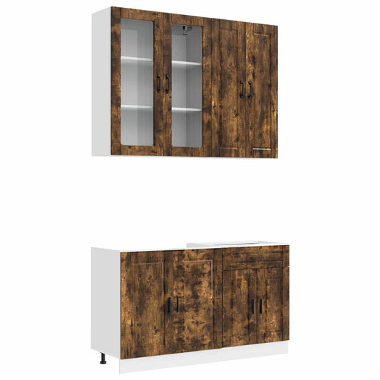 Kitchen Unit PORTO 4 pcs Smoked Oak Engineered Wood Kitchen Unit PORTO 4 pcs Smoked Oak Engineered Wood