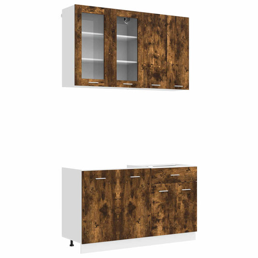 Kitchen Unit LYON 4 pcs Smoked Oak Engineered Wood Kitchen Unit LYON 4 pcs Smoked Oak Engineered Wood