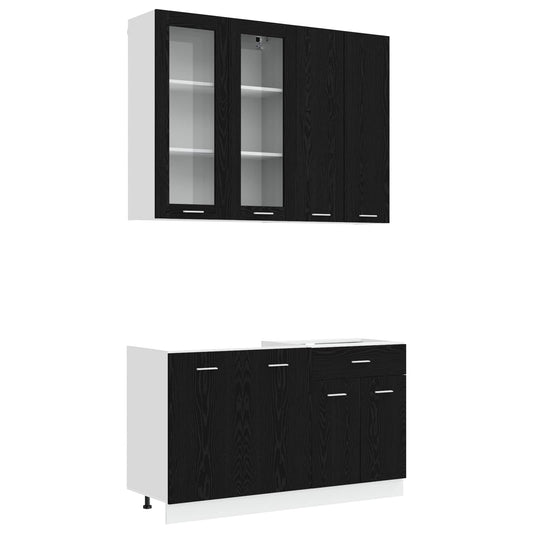 Kitchen Unit LYON 4 pcs Black Oak Engineered Wood Kitchen Unit LYON 4 pcs Black Oak Engineered Wood