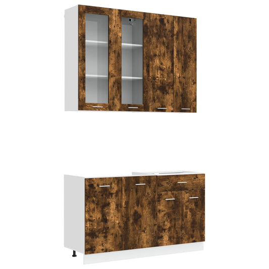 Kitchen Unit LYON 4 pcs Smoked Oak Engineered Wood Kitchen Unit LYON 4 pcs Smoked Oak Engineered Wood