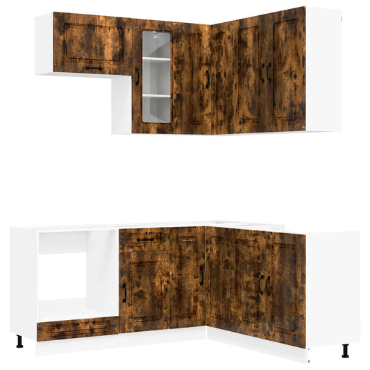 Kitchen Unit KALMAR 8 pcs Smoked Oak Engineered Wood Kitchen Unit KALMAR 8 pcs Smoked Oak Engineered Wood