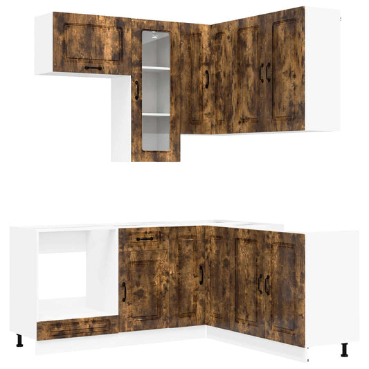 Kitchen Unit KALMAR 8 pcs Smoked Oak Engineered Wood Kitchen Unit KALMAR 8 pcs Smoked Oak Engineered Wood