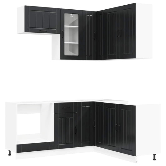 Kitchen Unit LUCCA 8 pcs Black Engineered Wood Kitchen Unit LUCCA 8 pcs Black Engineered Wood