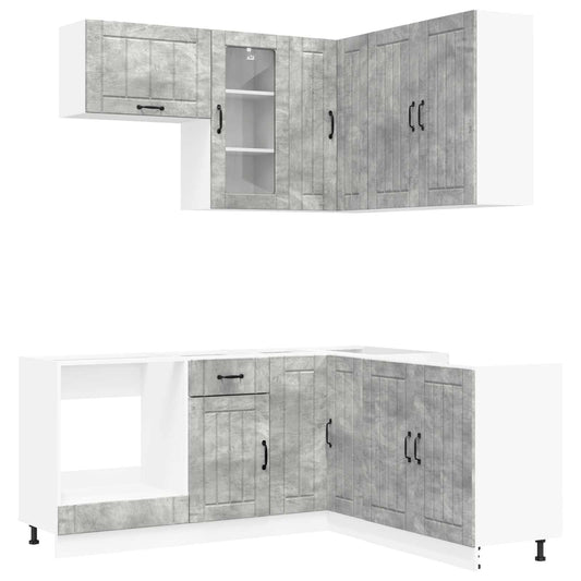 Kitchen Unit LUCCA 8 pcs Concrete Grey Engineered Wood Kitchen Unit LUCCA 8 pcs Concrete Grey Engineered Wood
