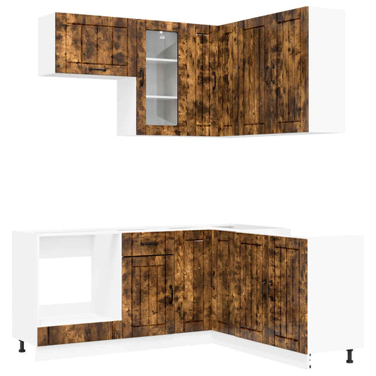 Kitchen Unit LUCCA 8 pcs Smoked Oak Engineered Wood Kitchen Unit LUCCA 8 pcs Smoked Oak Engineered Wood