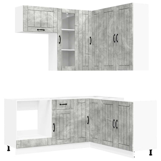 Kitchen Unit LUCCA 8 pcs Concrete Grey Engineered Wood Kitchen Unit LUCCA 8 pcs Concrete Grey Engineered Wood