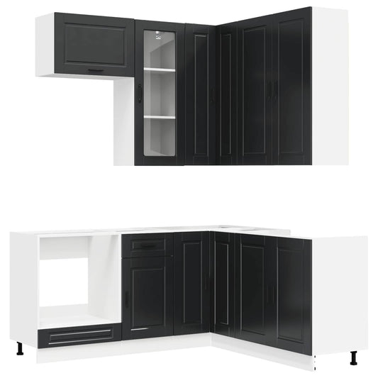 Kitchen Unit PORTO 8 pcs Black Engineered Wood Kitchen Unit PORTO 8 pcs Black Engineered Wood