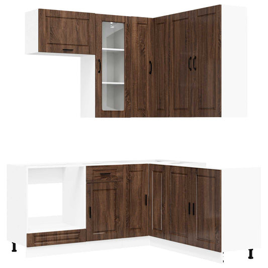 Kitchen Unit PORTO 8 pcs Brown Oak Engineered Wood Kitchen Unit PORTO 8 pcs Brown Oak Engineered Wood