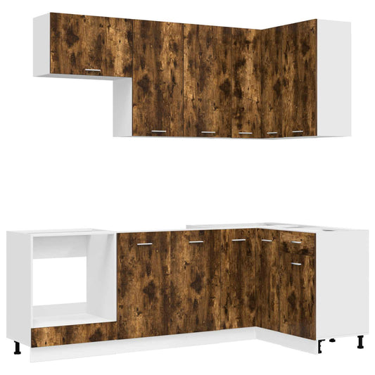 Kitchen Unit LYON 8 pcs Smoked Oak Engineered Wood Kitchen Unit LYON 8 pcs Smoked Oak Engineered Wood