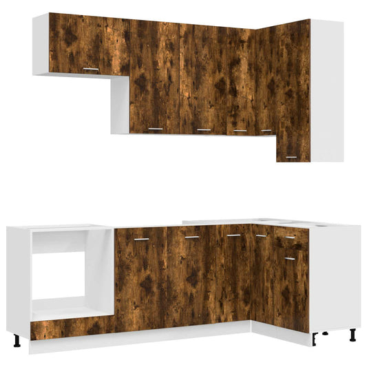 Kitchen Unit LYON 8 pcs Smoked Oak Engineered Wood Kitchen Unit LYON 8 pcs Smoked Oak Engineered Wood