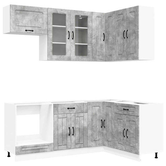 Kitchen Unit KALMAR 8 pcs Concrete Grey Engineered Wood Kitchen Unit KALMAR 8 pcs Concrete Grey Engineered Wood