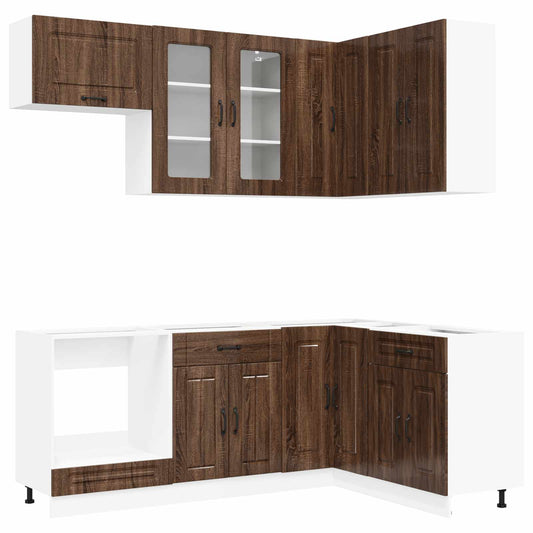 Kitchen Unit KALMAR 8 pcs Brown Oak Engineered Wood Kitchen Unit KALMAR 8 pcs Brown Oak Engineered Wood