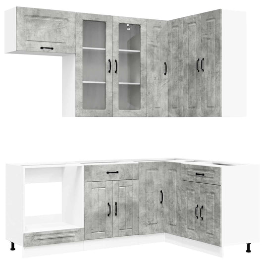 Kitchen Unit KALMAR 8 pcs Concrete Grey Engineered Wood Kitchen Unit KALMAR 8 pcs Concrete Grey Engineered Wood