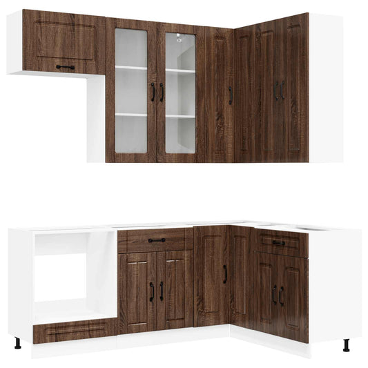 Kitchen Unit KALMAR 8 pcs Brown Oak Engineered Wood Kitchen Unit KALMAR 8 pcs Brown Oak Engineered Wood