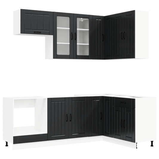 Kitchen Unit LUCCA 8 pcs Black Engineered Wood Kitchen Unit LUCCA 8 pcs Black Engineered Wood