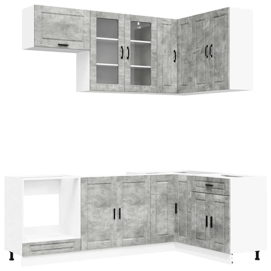 Kitchen Unit PORTO 8 pcs Concrete Grey Engineered Wood Kitchen Unit PORTO 8 pcs Concrete Grey Engineered Wood