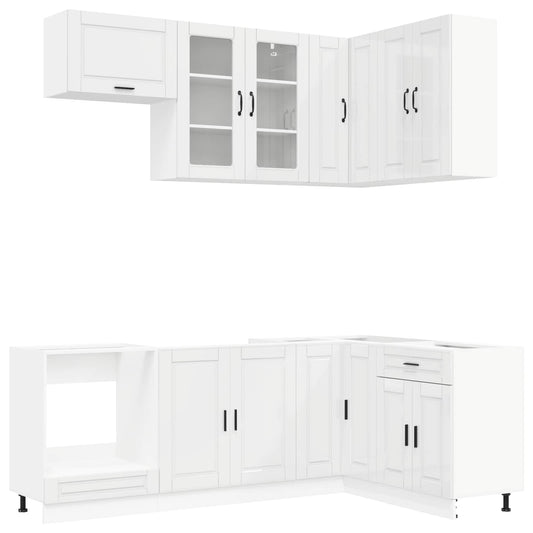 Kitchen Unit PORTO 8 pcs High Gloss White Engineered Wood Kitchen Unit PORTO 8 pcs High Gloss White Engineered Wood
