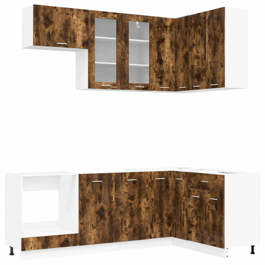 Kitchen Unit LYON 8 pcs Smoked Oak Engineered Wood Kitchen Unit LYON 8 pcs Smoked Oak Engineered Wood