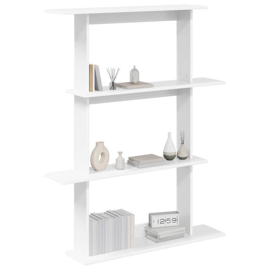 Wall Shelving Unit White 100 x 20 x 126 cm Engineered Wood Wall Shelving Unit White 100 x 20 x 126 cm Engineered Wood