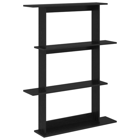 Wall Shelf Black Oak 100 x 20 x 126 cm Engineered Wood Wall Shelf Black Oak 100 x 20 x 126 cm Engineered Wood