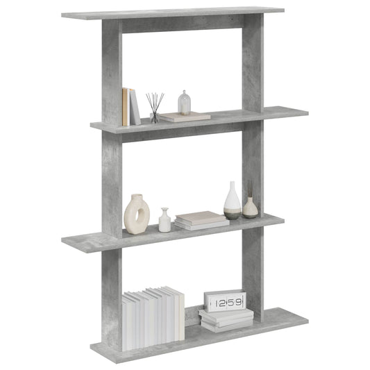 Wall Shelving Unit Grey 100 x 20 x 126 cm Engineered Wood Wall Shelving Unit Grey 100 x 20 x 126 cm Engineered Wood