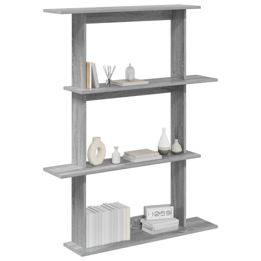 Wall Shelving Unit Grey 100 x 20 x 126 cm Engineered Wood Wall Shelving Unit Grey 100 x 20 x 126 cm Engineered Wood