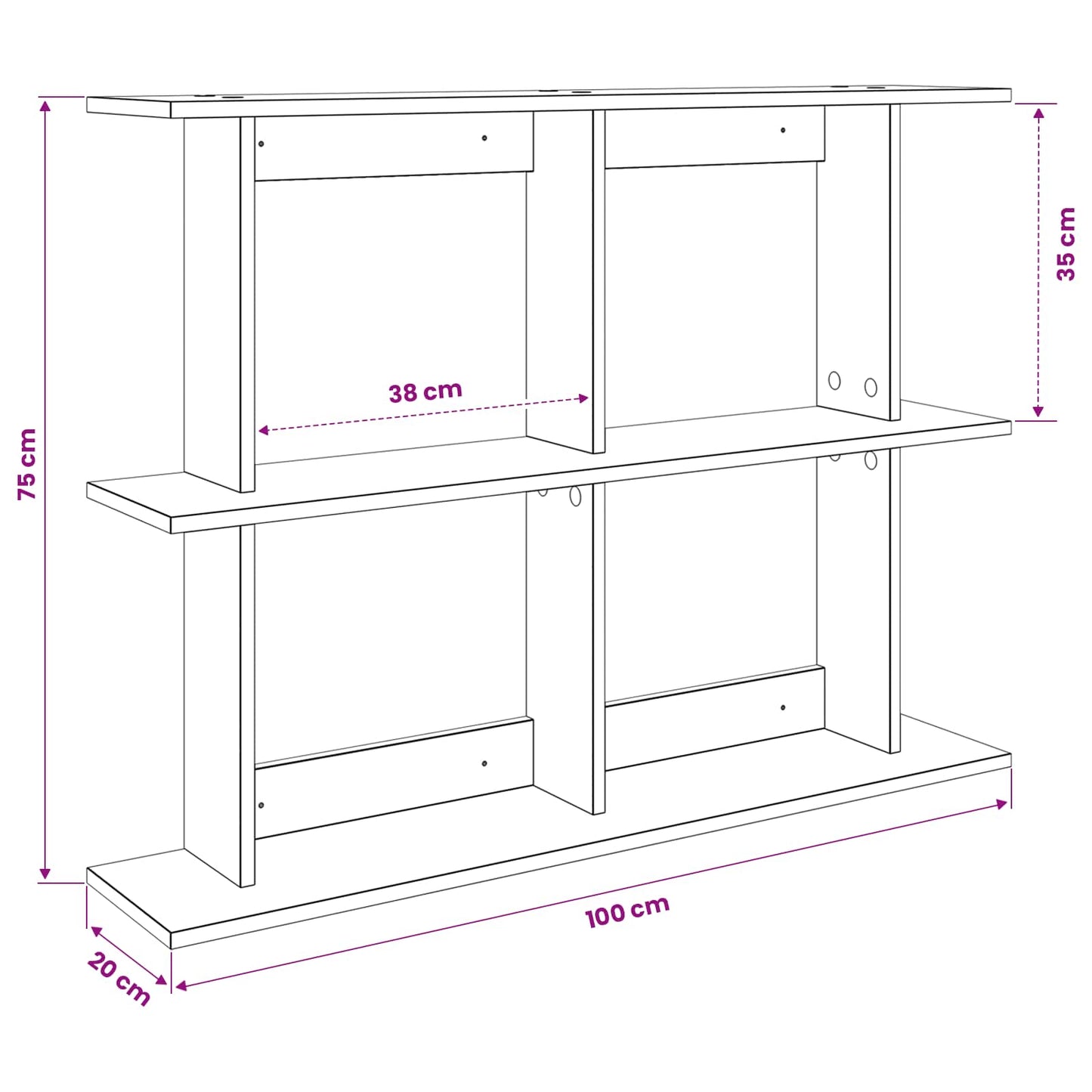 Wall Shelf Wall-Mounted Artisan Oak 100 x 20 x 75 cm