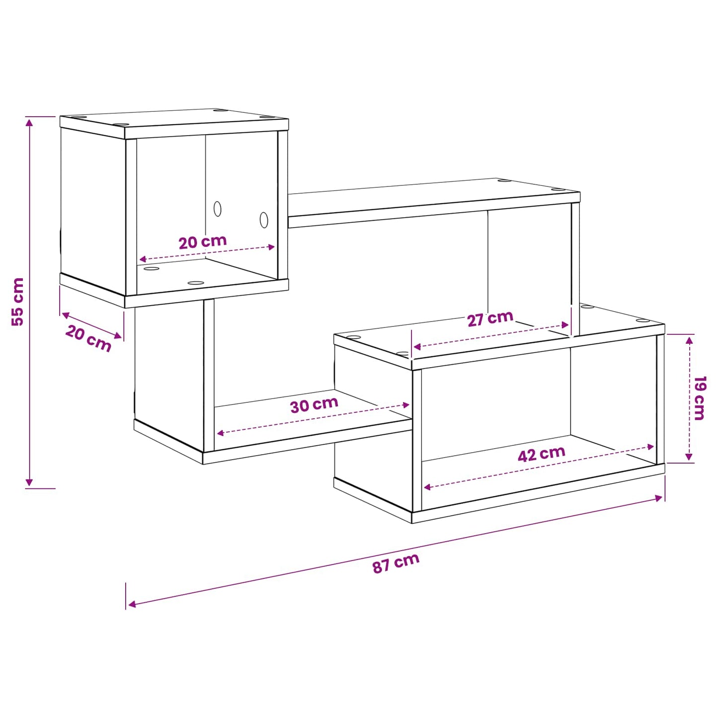 Floating Shelf Wall-Mounted Black Oak 87 x 20 x 55 cm
