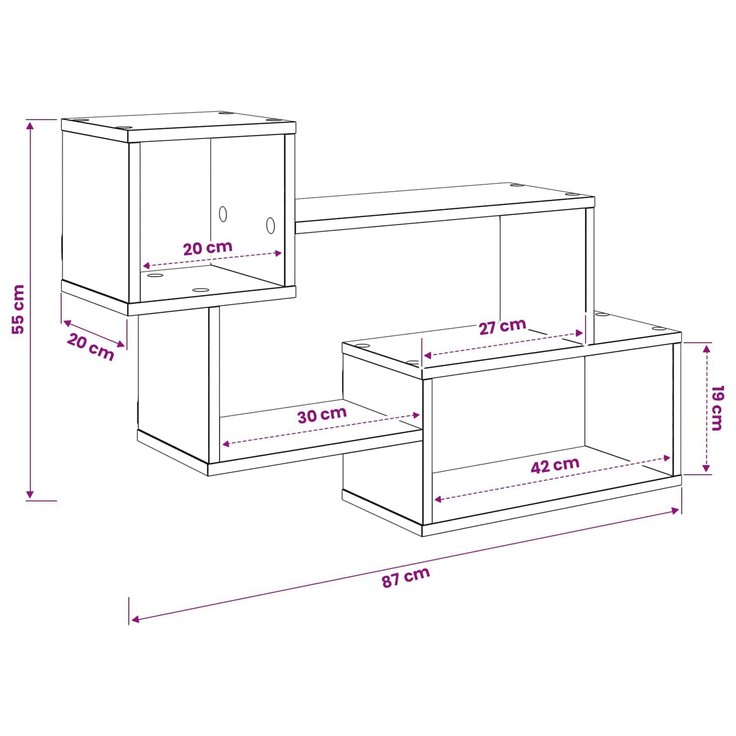 Floating Shelf Wall-Mounted Artisan Oak 87 x 20 x 55 cm