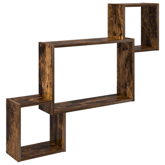 Wall Shelf Wall-Mounted Smoked Oak 91.5 x 15 x 76 cm Wall Shelf Wall-Mounted Smoked Oak 91.5 x 15 x 76 cm