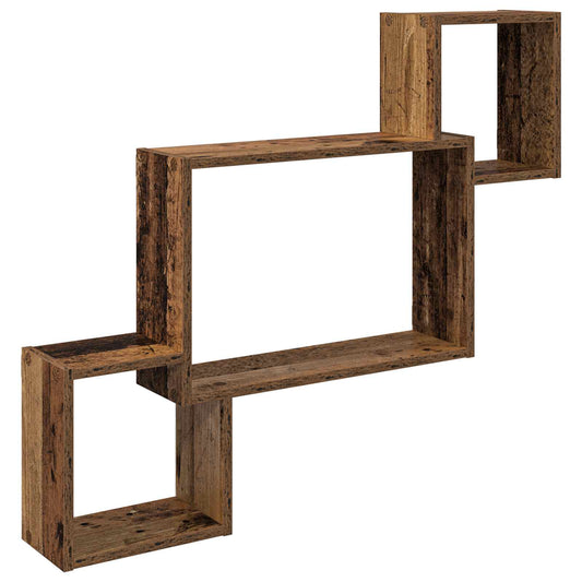 Wall Shelf Wall-Mounted Old Wood 91.5 x 15 x 76 cm Wall Shelf Wall-Mounted Old Wood 91.5 x 15 x 76 cm