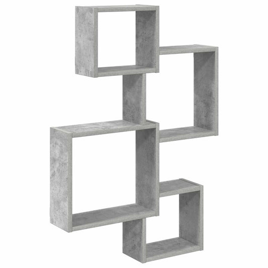 Wall Cube Shelves Wall-Mounted Concrete Grey Engineered Wood Wall Cube Shelves Wall-Mounted Concrete Grey Engineered Wood