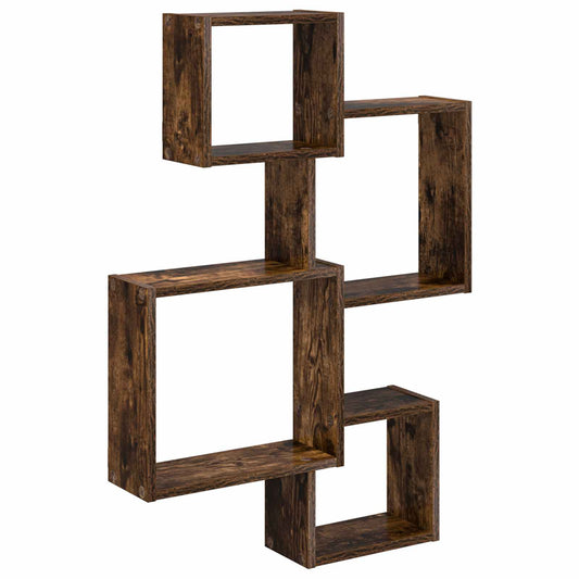 Wall Cube Shelves Wall-Mounted Smoked Oak 64 x 13.5 x 91.5 cm Wall Cube Shelves Wall-Mounted Smoked Oak 64 x 13.5 x 91.5 cm