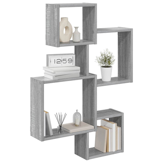 Wall Cube Shelves Wall-Mounted Grey 64 x 13.5 x 91.5 cm Wall Cube Shelves Wall-Mounted Grey 64 x 13.5 x 91.5 cm