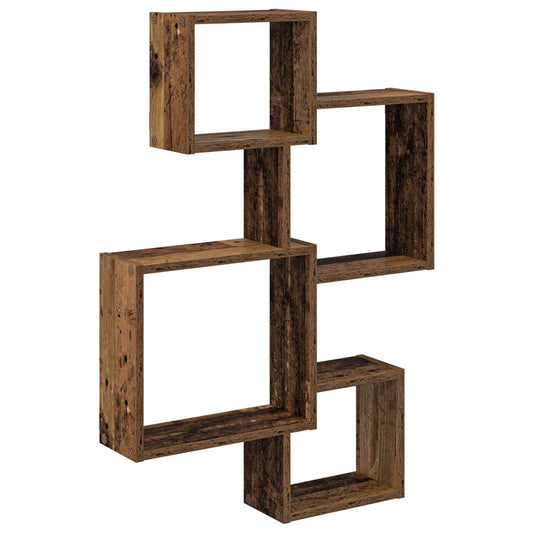 Wall Cube Shelves Wall-Mounted Old Wood 64 x 13.5 x 91.5 cm Wall Cube Shelves Wall-Mounted Old Wood 64 x 13.5 x 91.5 cm